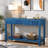 Modern Console Table With Striped Design, 2 Drawers And 2-tier Design-848461312
