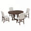 Ensemble de salle à manger 5 pièces avec table ronde, rallonge de 16 po et 4 chaises rembourrées-130147586
