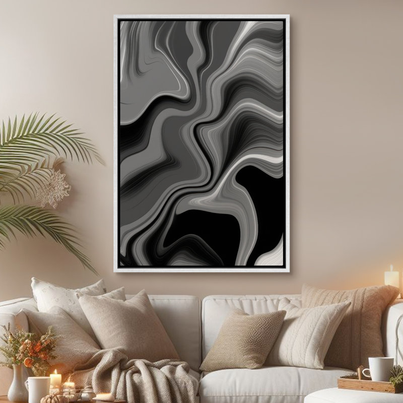 Art mural encadré abstrait rétro antique classique pour chambre à coucher , H 24 po x l 16 po, Blanc