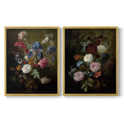 Impression encadrée Demure Dutch Floral I-Premium - prêt à être accroché - aucun clou requis