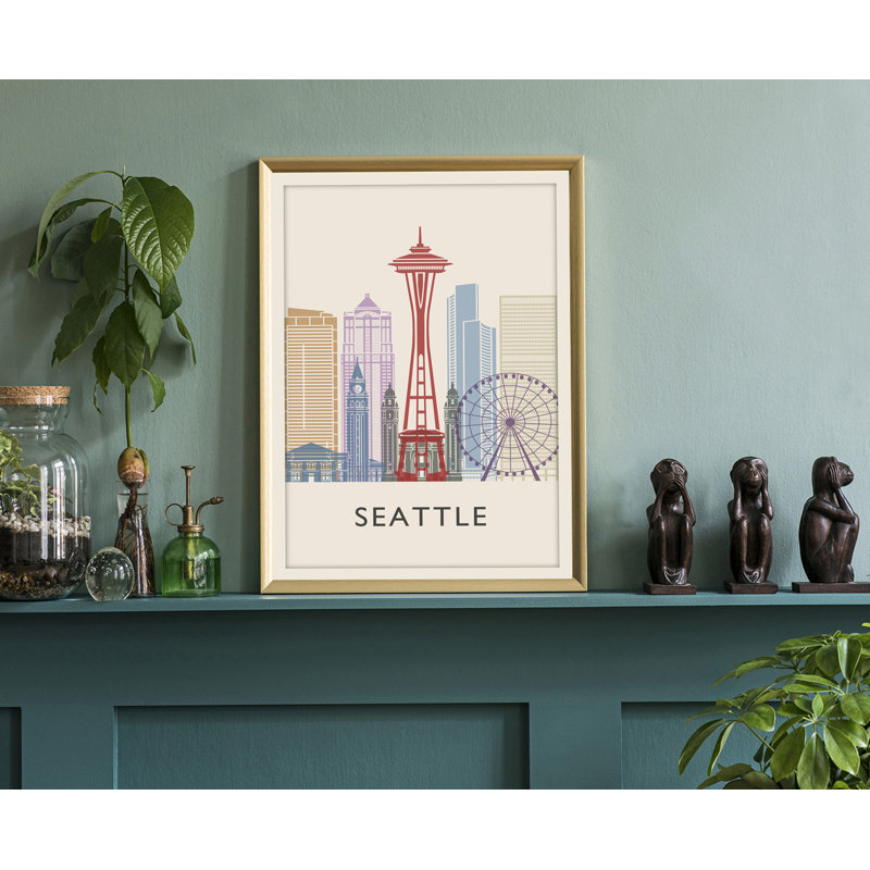 Illustration de Seattle, villes américaines, impression sans cadre, affiche de Washington State