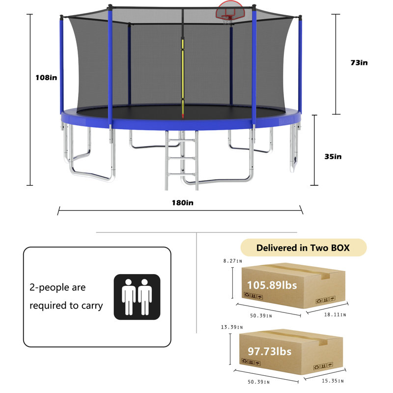 Filet de trampoline 15pi, Bleu
