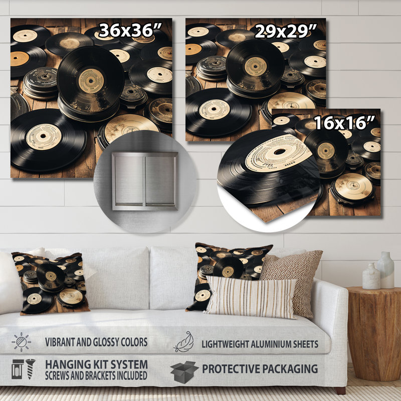 Vinyle rétro, H 16 po x l 16 po