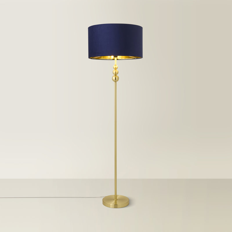 Aaiza 145cm Traditional Floor Lamp, Mirrored, No, Blue/Gold