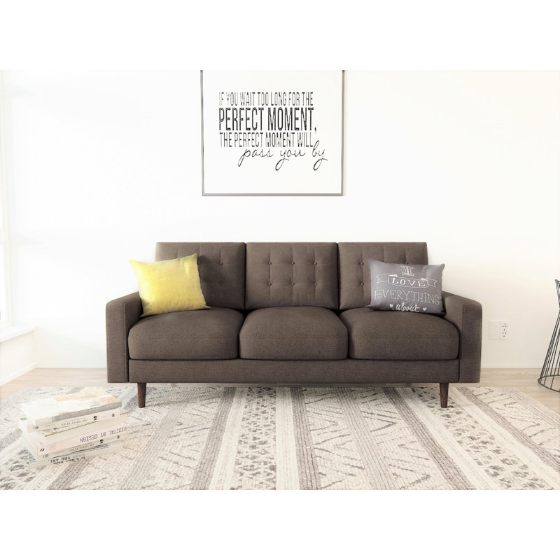 Northway 71.7" Linen Square Arm Sofa, Brown Linen