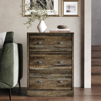 Armoire 3 tiroirs en brun