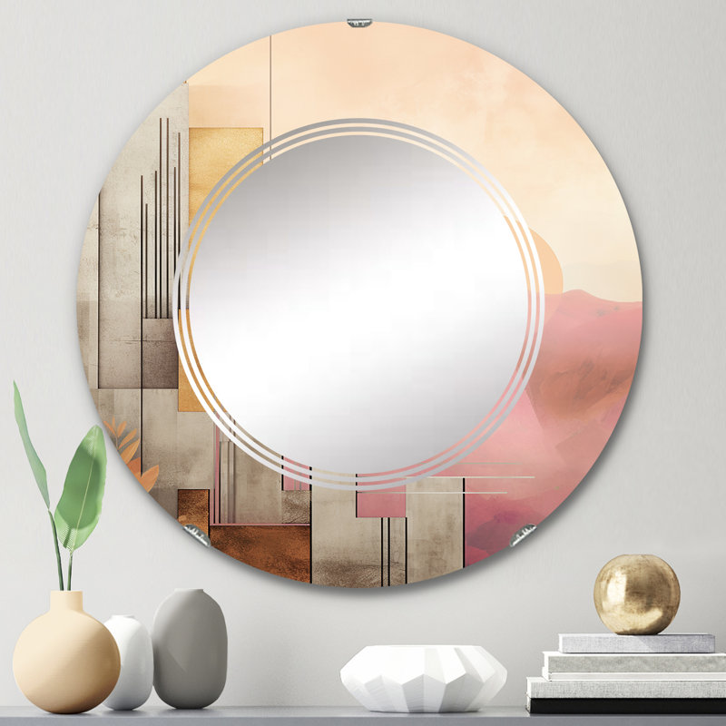 Keillor - Miroir mural rond moderne, 24 po x 24 po