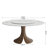 Aurora 53‘’/59‘’ Farmhouse Round Sintered Stone Dining Table With Detachable Lazy Susan - Sculptural Solid Hardwood Pedestal For 4-8-370725150-370725149-370725148