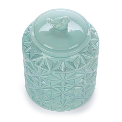 147 ml Turquoise Ceramic Kitchen Flour Canister/Cookie Jar