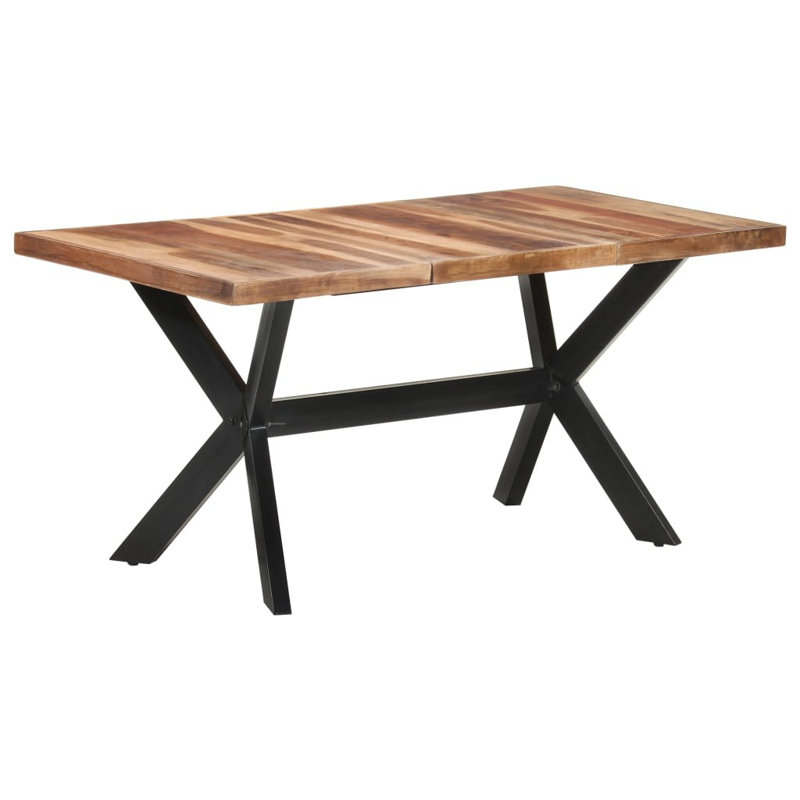 Vidaxl Dining Table Solid Wood With Sheesham Finish, 75cm H x 160cm L x 80cm W