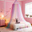 Rainbow X-Large Princess Canopy Hanging Netting Bedroom Decor (Stars Rainbow)