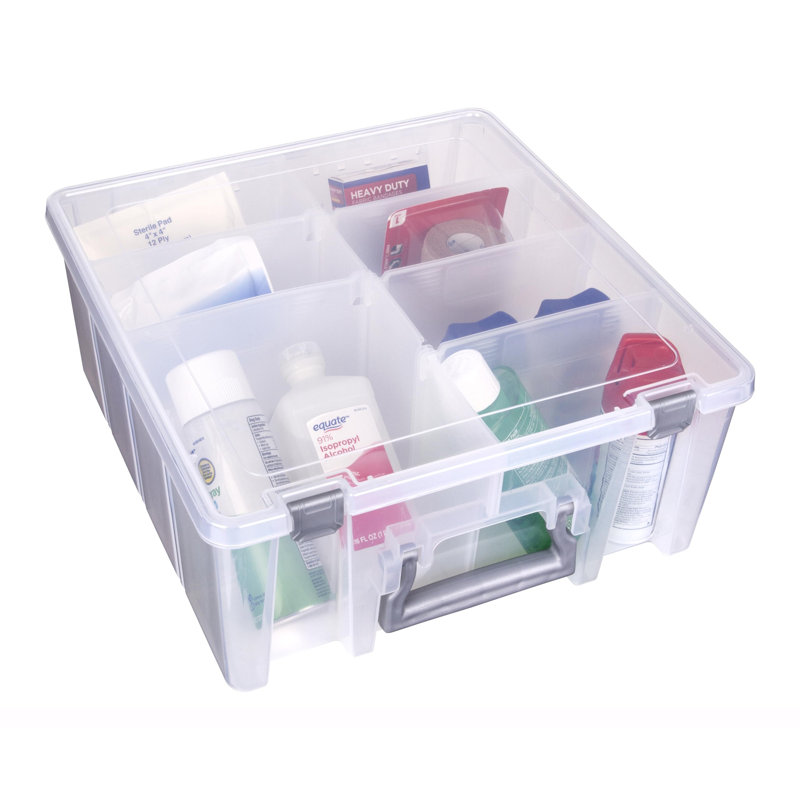 Clear Plastic Stackable Storage Box with Dividers