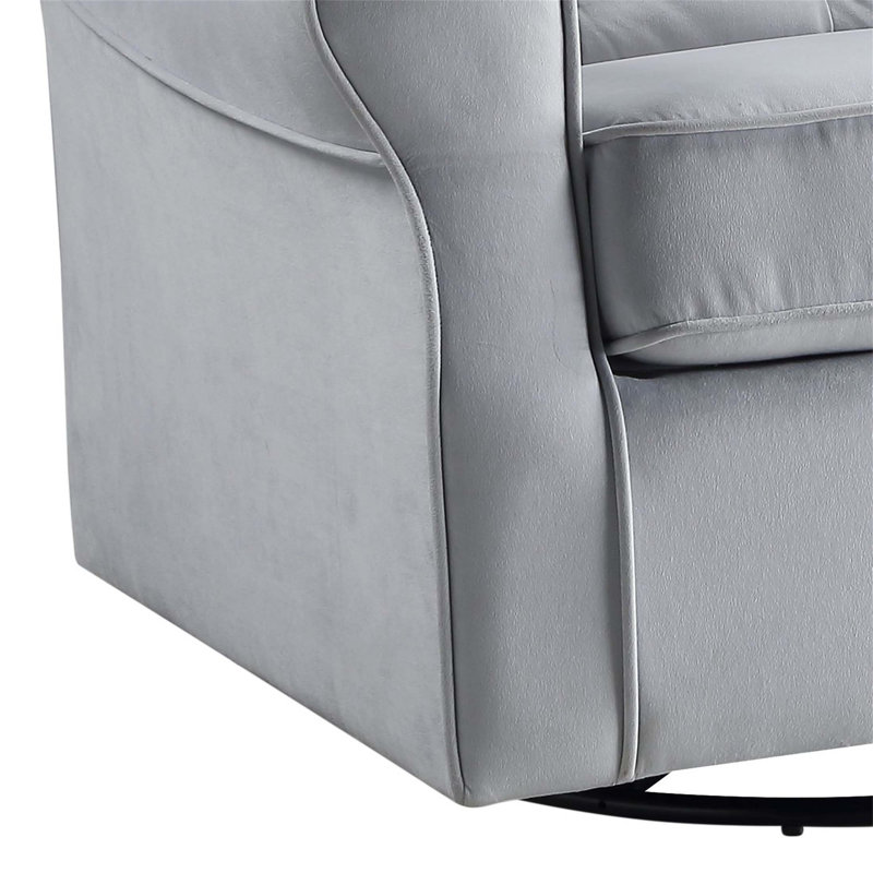 Zeger Gray Fabric Glider Chair with Swivel