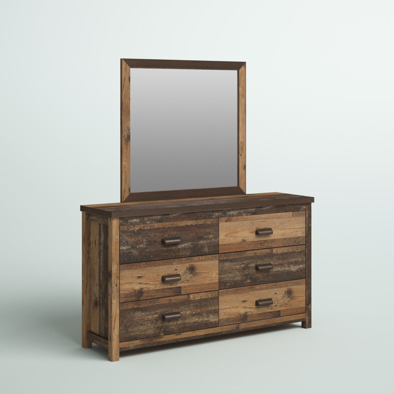 Commode double 6 tiroirs avec miroir Milano