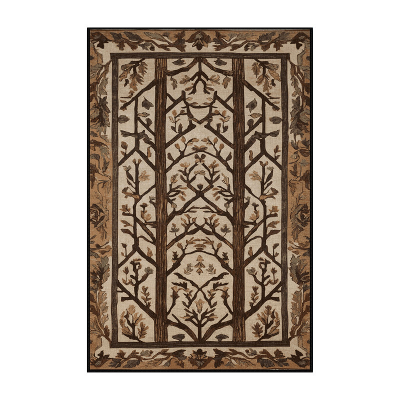 Tapis brun turc lavable à la machine, Rectangulaire 2 pi x 3 pi