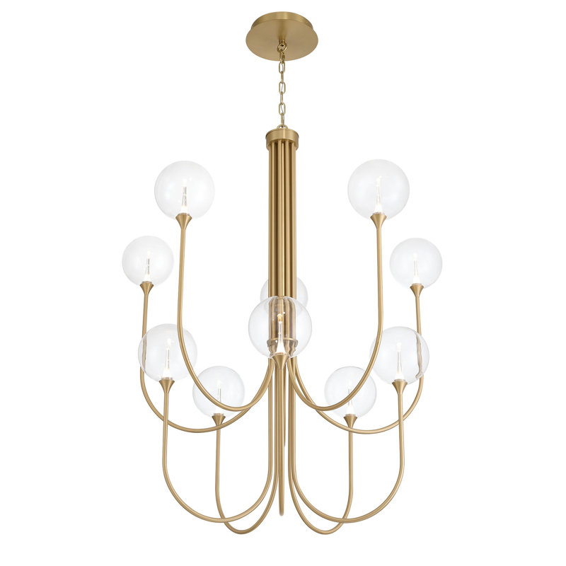 Lustre transparent 40 po Iissa, Doré
