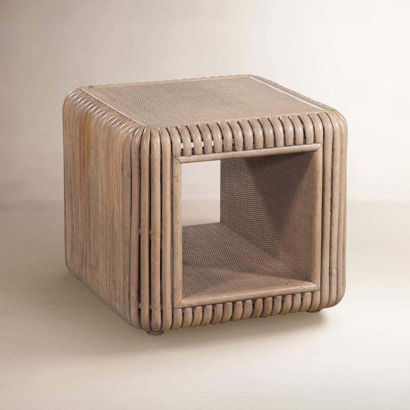 Livy End Table, Antique Frost White