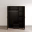Armoire 3 portes avec miroir et tiroirs Cadix, armoire de 59 pouces de large avec tringle et tablettes-132482531