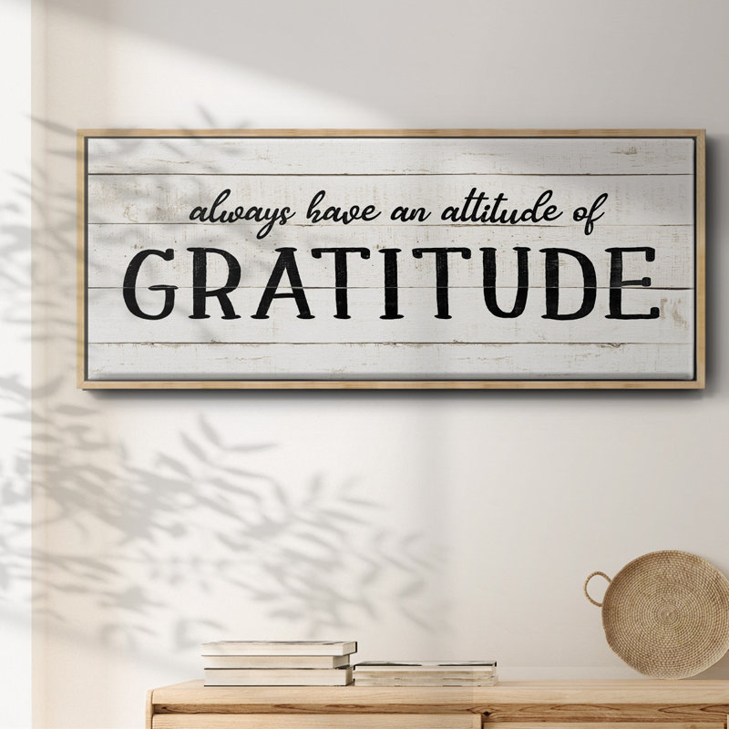 Attitude Gratitude- Framed Canvas, 20" H x 50" W