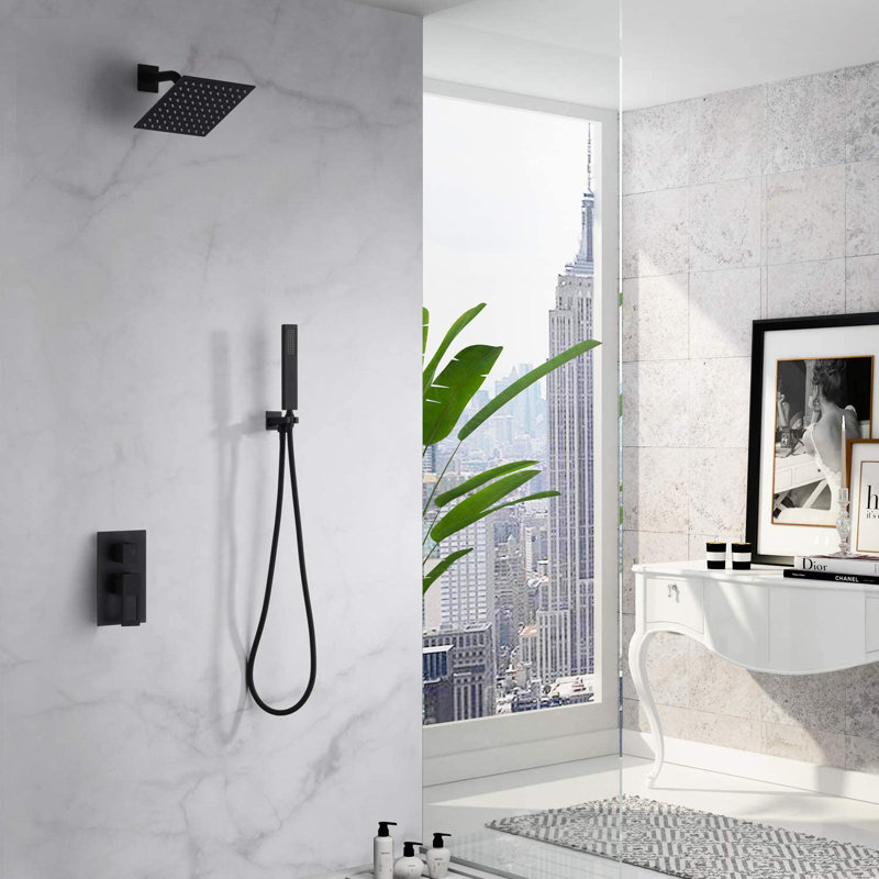 Système de douche à pluie carré Sumerain, Noir mat