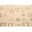 Tapis beige / ivoire en laine noué à la main de conception unique 7 pi 11 po x 10 pi 2 po