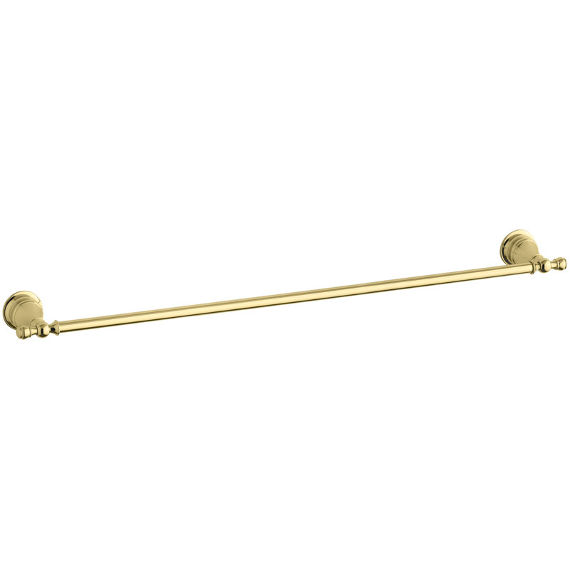 Purist 30" Wall Mounted Towel Bar, Vibrant Polished Brass, 1.88" H x 30" L x 3.25" D