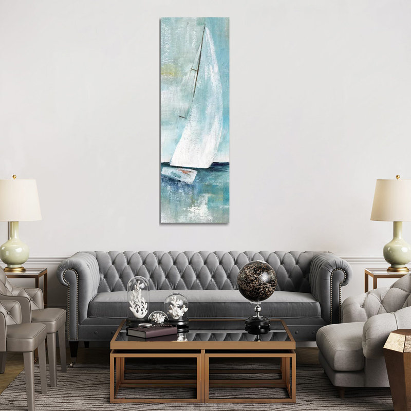 Simply Sailing I by Nan - Panoramic Painting on Canvas, 182.88 cm H x 60.96 cm W, Wrapped Canvas