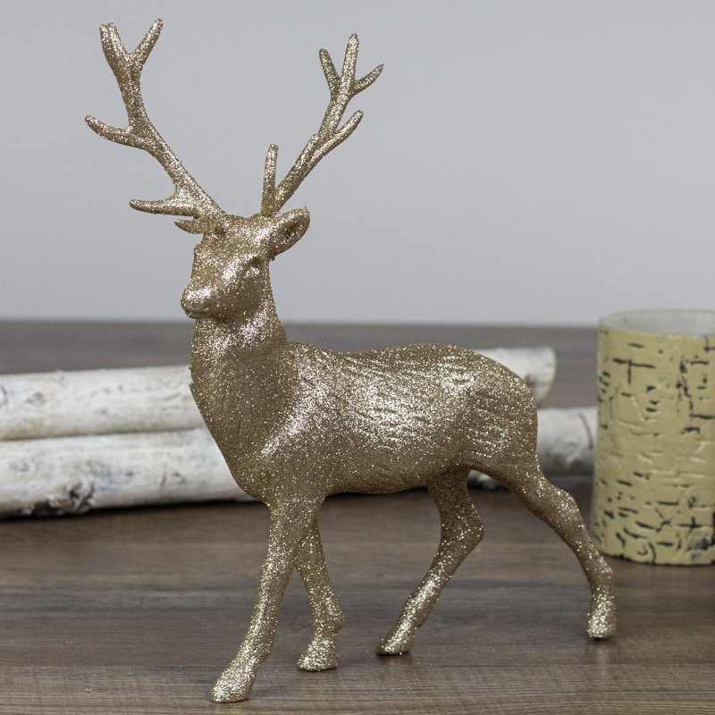 Figurine de Noël 10,5 "Sparkly Golden Reindeer