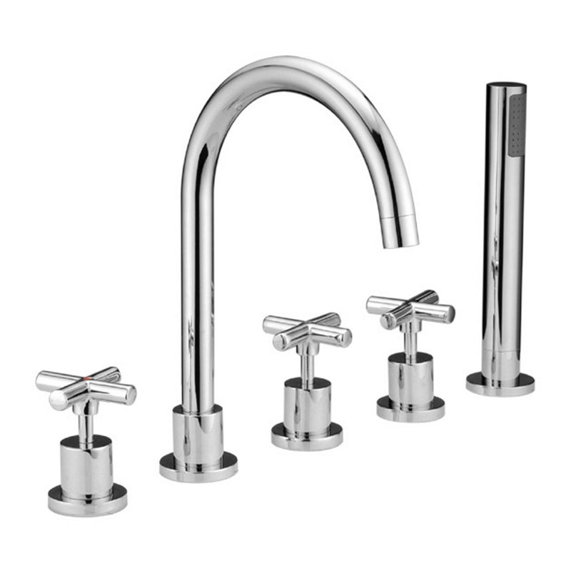 Apollo 3 Handle Deck Bath Shower Mixer Bath Filler with Diverter