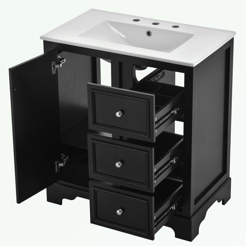 Rangement pour salle de bain Zytaevius, Noir