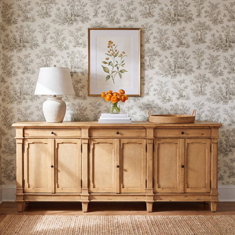 Ellettsville 96.25'' Solid Wood Sideboard, Distressed Black