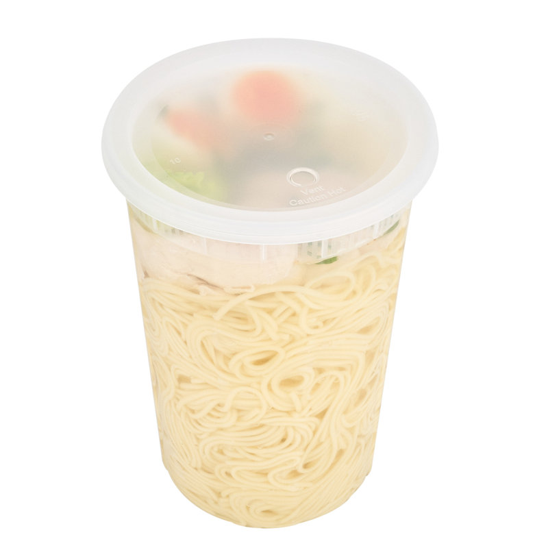 Restaurantware Plastic Food Container 100 Pack of 48 oz Clear Microwave-Safe Storage Container With Lid Leakproof Round Shape Disposable Freezer-Safe