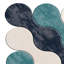 Tapis beige / noir / bleu en polyester tissé à la machine Novelty Mooreland-576966018