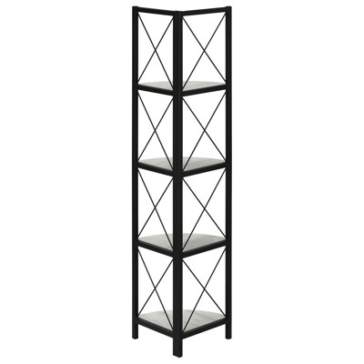 Modern 4 Tier Bookcase For Plants - Grey Wood-Look & Metal Decor Wood-Look, Frame