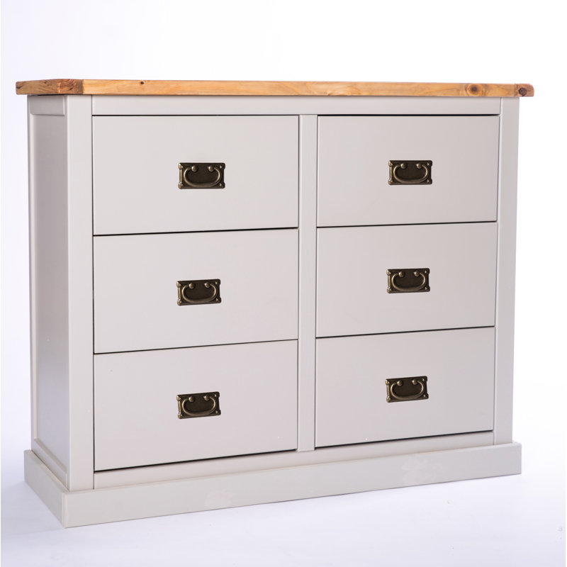 Erhard 110cm W 6 - Drawer Chest of Drawers, Grey/White