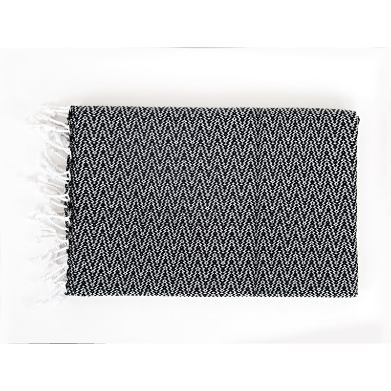 Serviette de plage 100% coton Chen, Noir