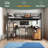 Full Loft Bed With Desk And Storage Non-Woven Fabric Drawers, Metal Loft Bed Frame With Ladders, Nosie-Free And No Spring Box Needed