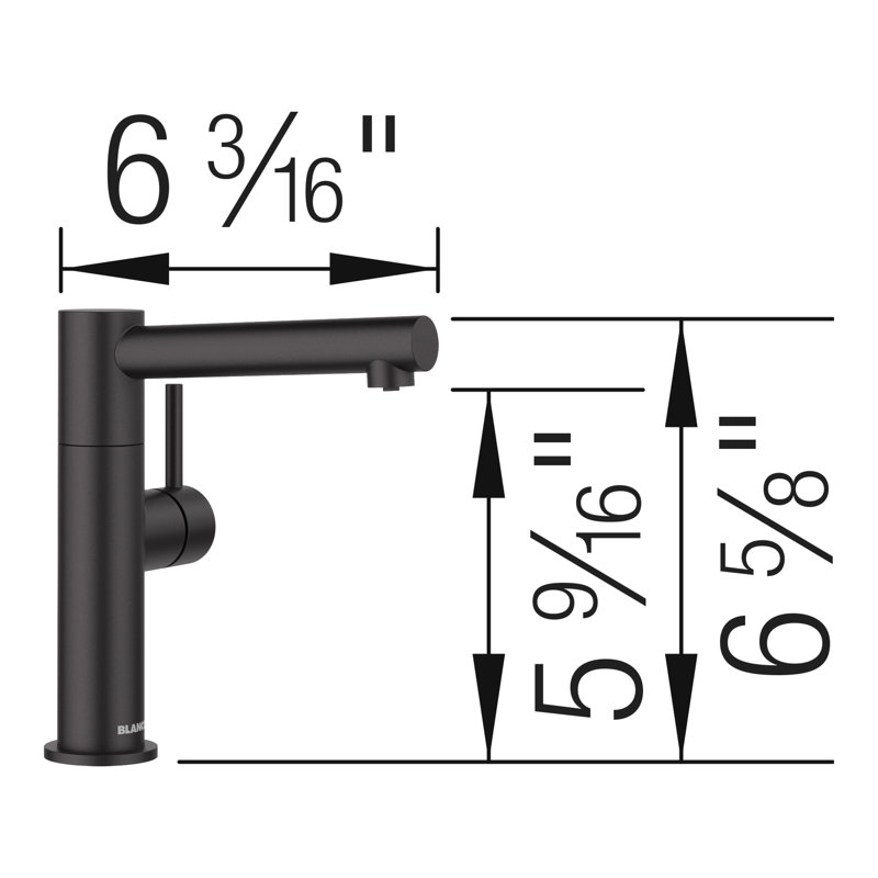 Alta II Low Arc Beverage Faucet - RO Compatible - Matte Black, Matte Black