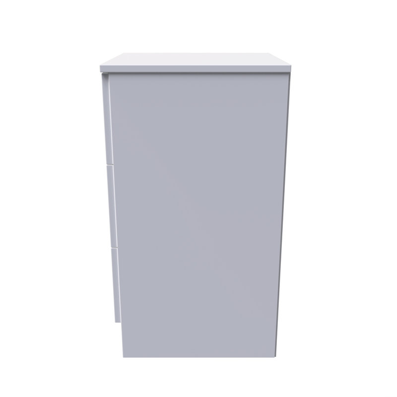Fully Assembled Alianys 3 Drawer Bedside Table, Grey/White