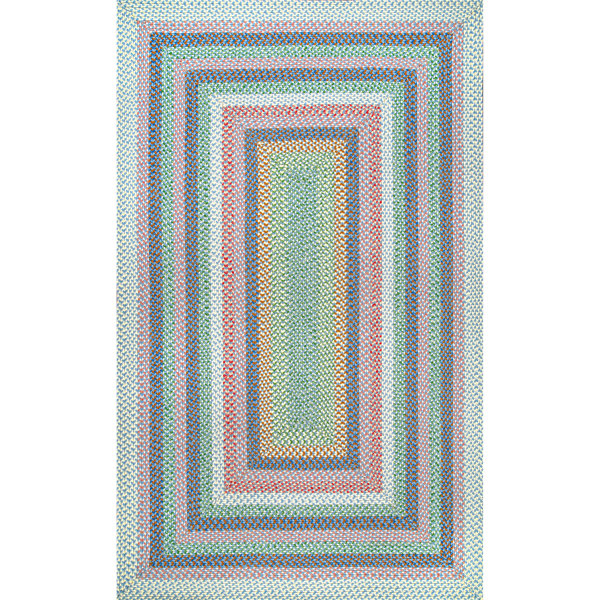 Highland Dunes Minster Braided Blue/Pink Indoor/Outdoor Rug & Reviews ...