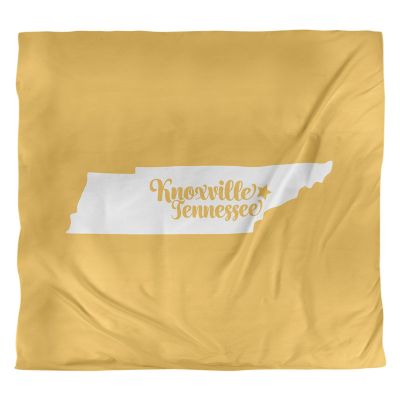 Housse de couette réversible Knoxville Tennessee, Housse de couette pour grand lit, Jaune, Microfibre