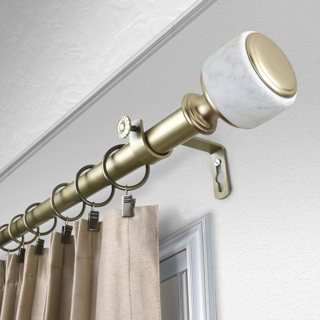 Morton Stainless Steel Adjustable Single Curtain Rod Rod Desyne 