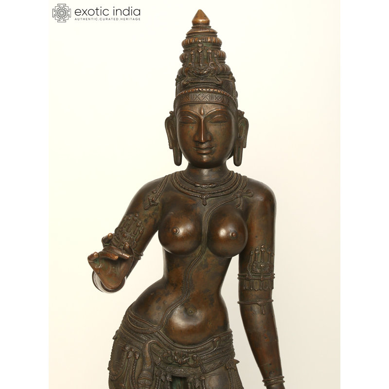 48" Large Goddess Sivagami (Devi Uma) | Handmade | Bronze Sculpture
