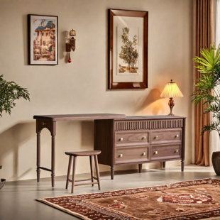 Light Luxury Advanced Solid Wood Dressing Table