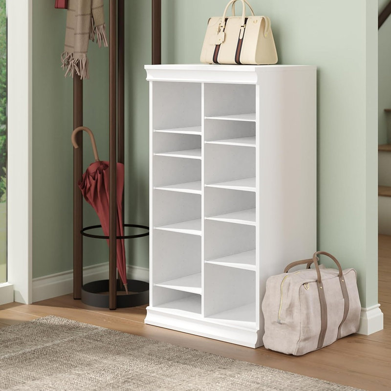 1-Unit Adjustable Divided Storage Shelving Unit Organizer, White Modular Closet Shelf, Durable Engineered Wood, Modern Minimalist Style