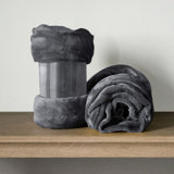 Climax Super Soft Reversible Mink Faux Plush Fur Fleece Blanket Throw