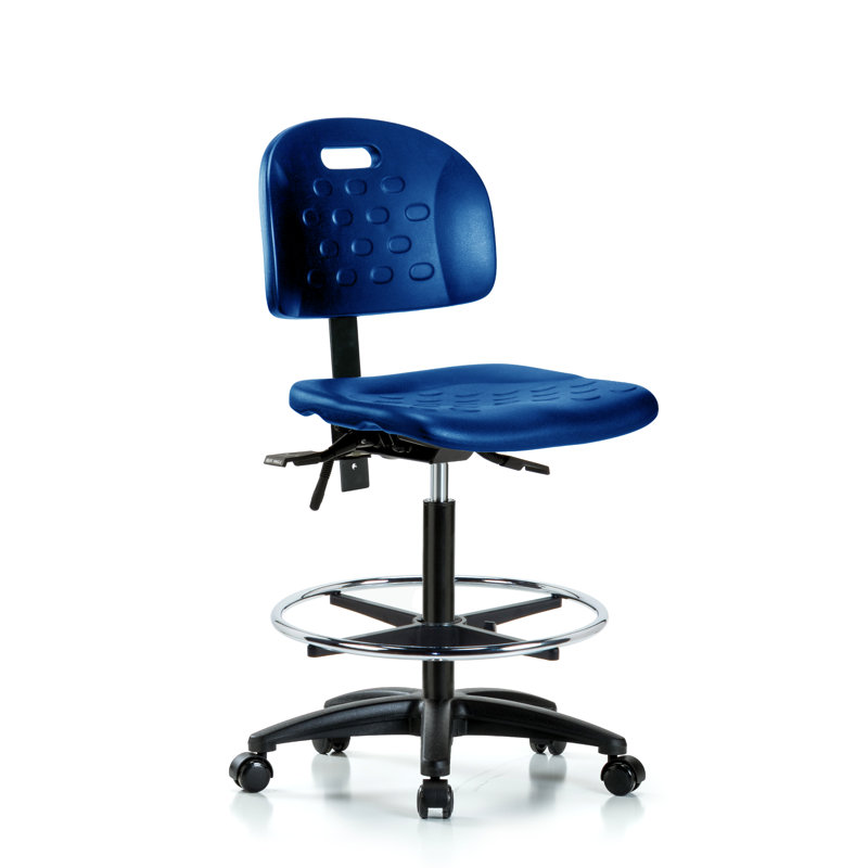 Chaise de travail ergonomique en polyuréthane, Roulettes, Sans accoudoirs