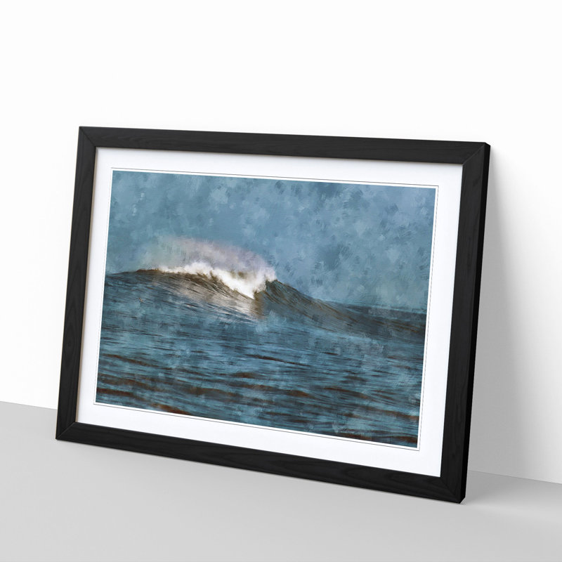 Wave Rising - Picture Frame Painting Print, Black Framed, 62cm H x 87cm W x 2cm D