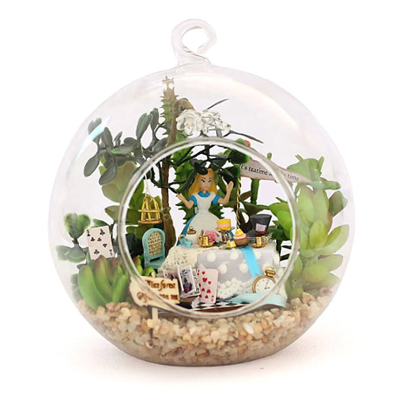 Ensemble de boîte de chambre miniature Wizardi - Ensemble de maison de poupée Alice Forest