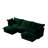 Slipcovered U-Shape 4 Seater Sectional Sofa With Reversible Ottoman, Deep Seat Comfort, And French Edge Design Pillows, Green Corduroy-585913141-585449606
